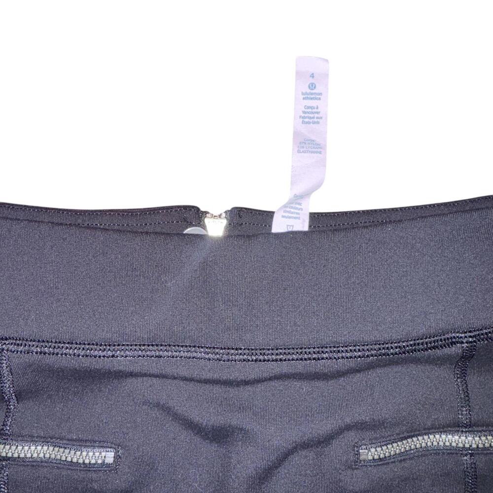 Lululemon‎ Skirt Women's 4 Black Rocket Pencil Retro Front Zip Pockets Stretch - Picture 5 of 5